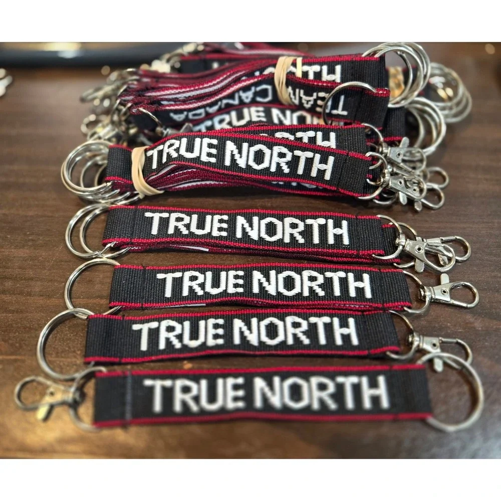 True North Keychain Embroidered Double Sided Keyring Fob